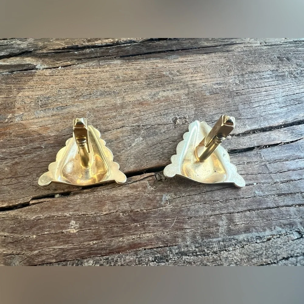 Vintage Gold-Tone Triangle cuff links